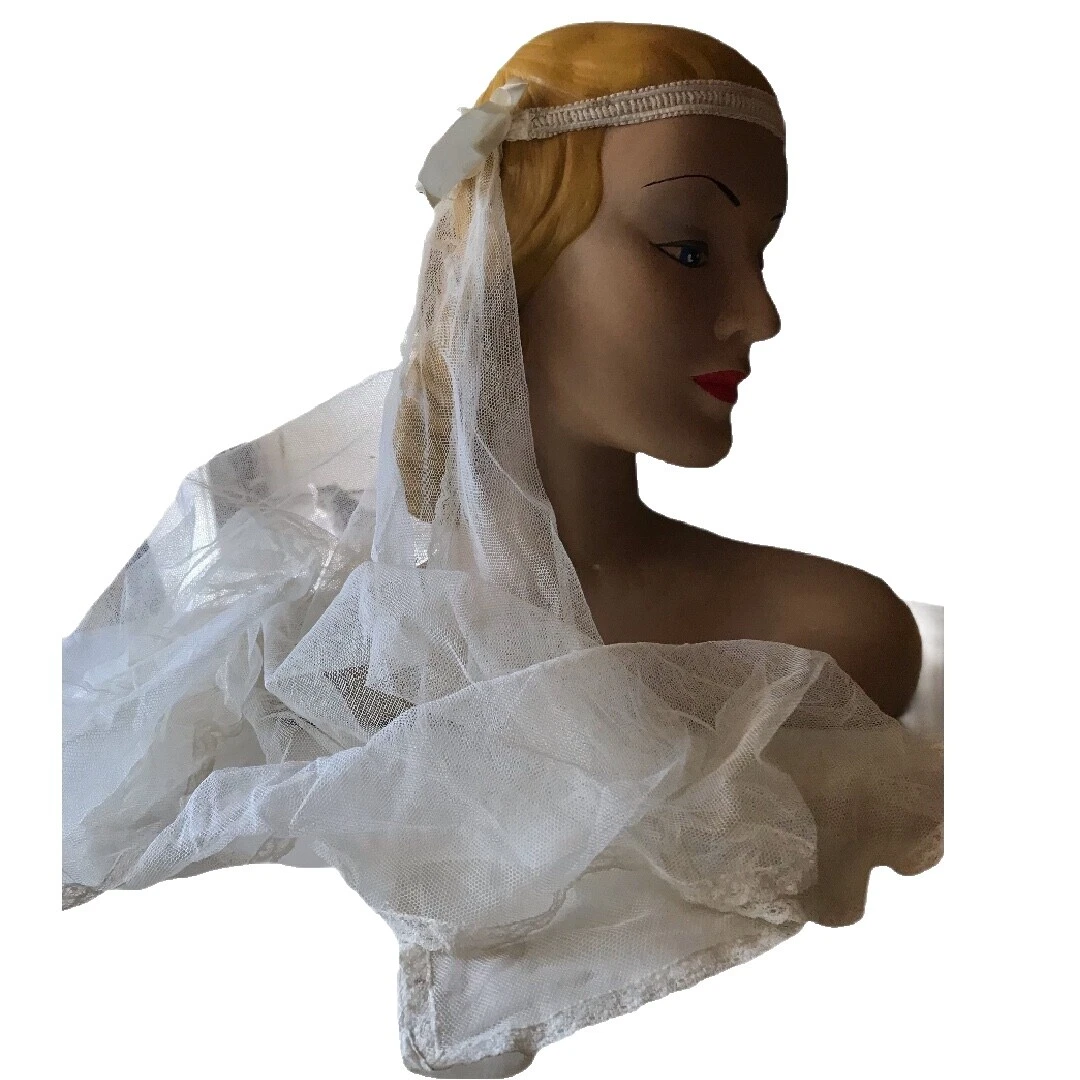 1920s década Vintage Vestidos de Novia y Velo para De mujer