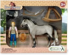 CollectA Horse Country Western Rider and Horse Set # 84245