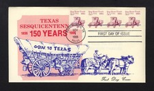 1986 Texas Sesquicentennial FDC sc 2125 First Day Cover Fort Worth, Texas 6