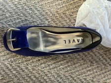 Navy Silver Buckle to Front Size 5 Ravel Flat Shoes New In Box Never Worn