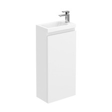 Nuie 400mm 100% Waterproof Vanity Unit & Basin White Compact Bathroom Cloakroom