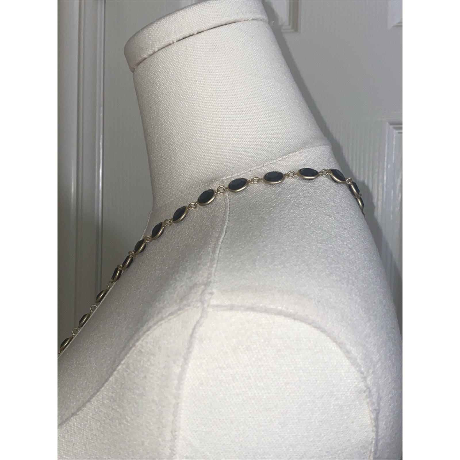 Chicos Blue Circle Setting Statement Necklace - image 4