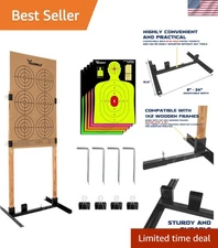 Heavy Duty Adjustable Target Stand Base with Fluorescent Paper Targets - 1 Pack