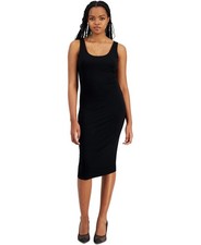 Bar III Petite Scoop-Neck Sleeveless Jersey Midi Dress PL Deep Black Pullover