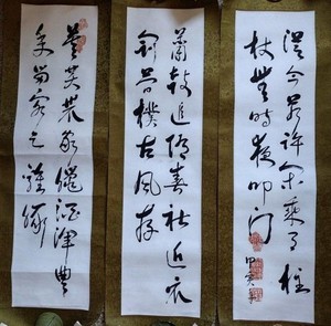 3 Chinese Calligraphy Scrolls  Works by a Calligraphy Artist