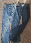 Lot Of 2 Wrangler Jeans Boys 14 Slim Blue Classic Boot Adjustable Waist  — photo 1