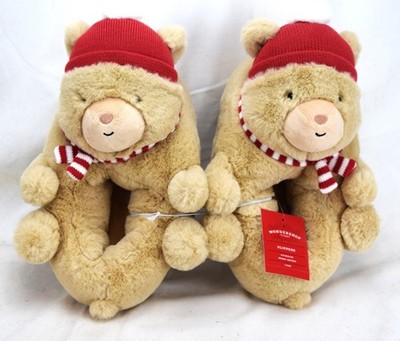 Target Wondershop Adult Christmas Bear Slippers w (8-9) M (7-8) NWT New With Tag