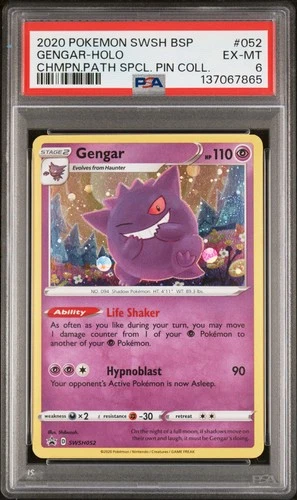 2020 POKEMON SWSH BLACK STAR PROMO #052 GENGAR-HOLO PSA 6