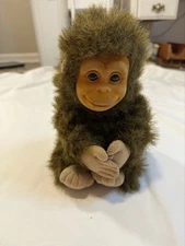 Vintage Hosung Plush Furry Monkey Toy with Soft Brown Fur and Hands