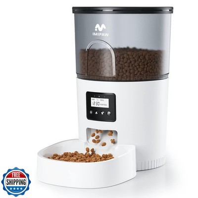 IMIPAW Automatic Cat Feeders, 3L Timed Cat Dry Food Dispenser, Dual Power Sup
