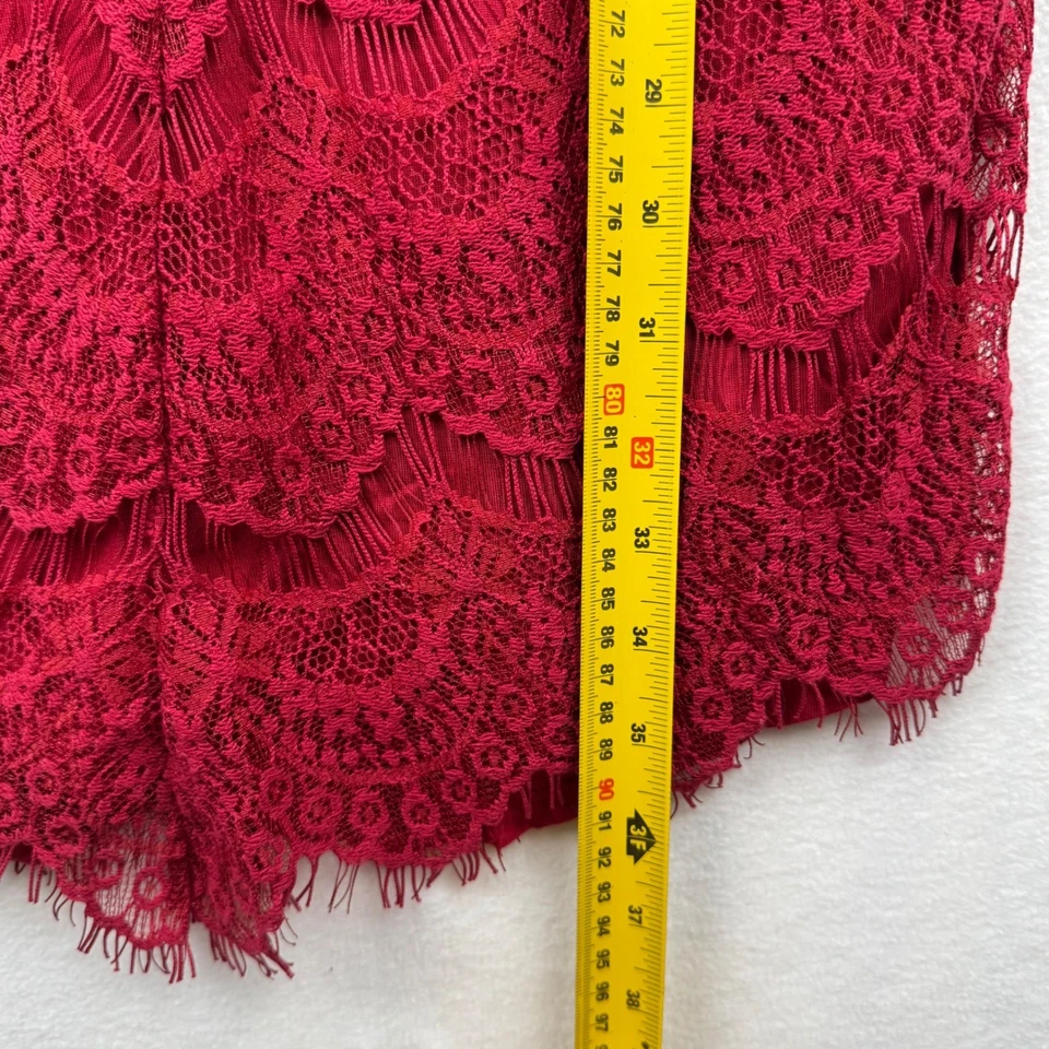 Elegante mameluco halter de encaje rojo íntimo Free People mediano sin mangas fiesta Foto 4 de 4