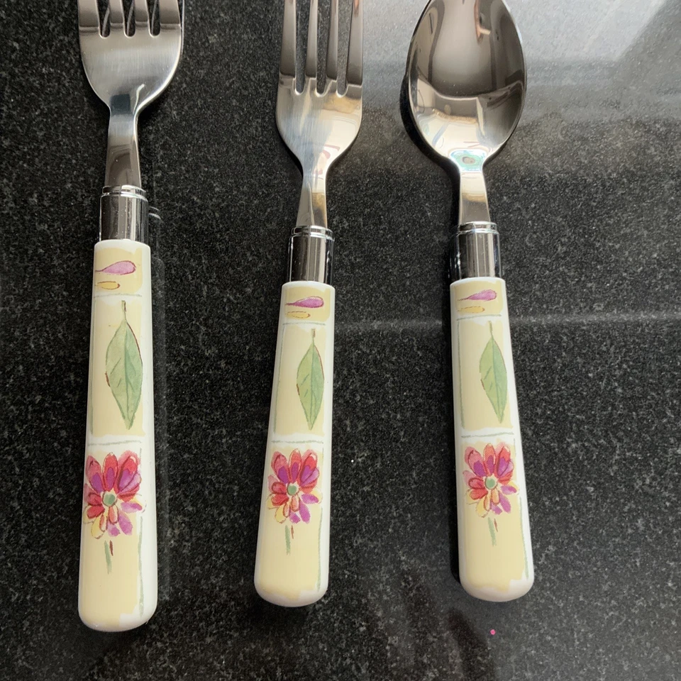 RARO 4-4 Piezas Ajustes de Lugar +4 Tbs Vintage GIBSON Floral FLATWARE NOS 20 piezas Foto 4 de 4