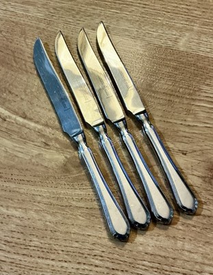 4 Zwilling JA Henckels HEN17 Outline Edge Stainless HOLLAND 8 3/4'' STEAK KNIVES