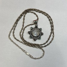 Vintage 925 Sterling Silver Rainbow Moonstone Pendant Necklace