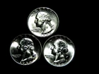 1950PDS  Brilliant Uncirculated 90% Silver Three Coin Washington Quarter Set DF3