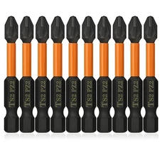 Saipe 10PCS Magnetic PZ2 Pozi Screwdriver Bit Set Quick Release 1/4 Inch Hex