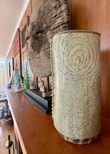 Mid Century Modern Brutalist 1960’s Vase Ceramic Sculpture Vessel Textured  MCM