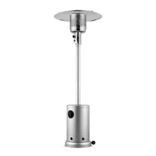 Propane Patio Heater 50000BTU Tall Hammered w/Round Table Outdoor Silver