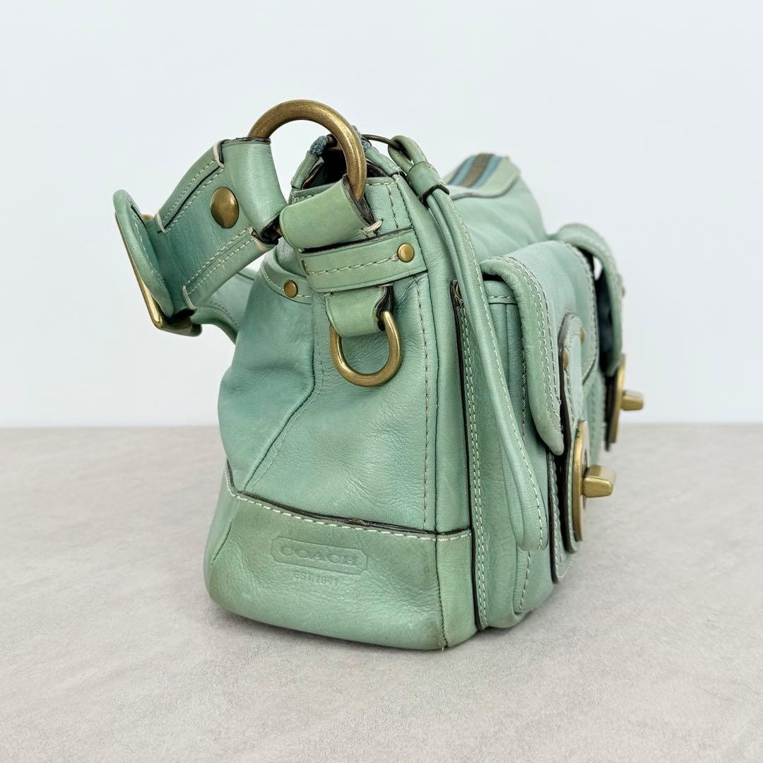 COACH 65th Anniversary Legacy Turnlock Shoulder Bag Mint Green