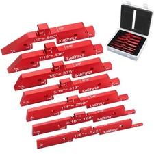 KAGYIFLY Router Table Setup Bars, 7pcs Aluminum Precision Blocks Red