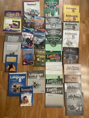 ABEKA Book 5th Grade LOT of 31 Science History Reading Language Math Health SET