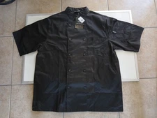 Chef Code Chef Coat Culinary Jacket Short Sleeve Black Workwear XL