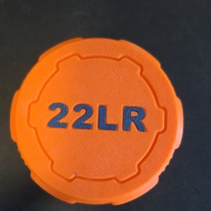 Orange Round Plastic Portable Rifle Ammunition Box Case for .22 LR Ammo 3d Print