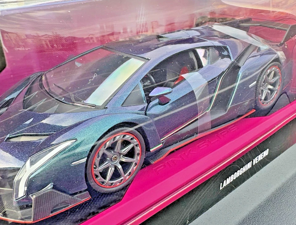 Jada Diecast 1:24 Rosa Slips Lamborghini Veneno Azul Metálico Nuevo/Sellado  Foto 4 de 4
