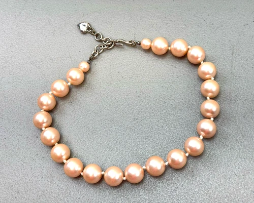 Vintage Carolee Hand Knotted Faux Pearls Necklace 18" Costume Jewelry Estate