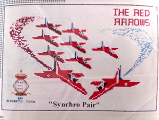 Masterplan Counted Cross Stitch Kit "Synchro Pair" Red Arrows UNUSED