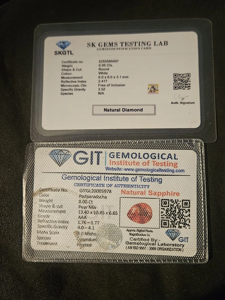 8 Ct Orange Sapphire And .95 Ct Dimond - Image 2 of 2