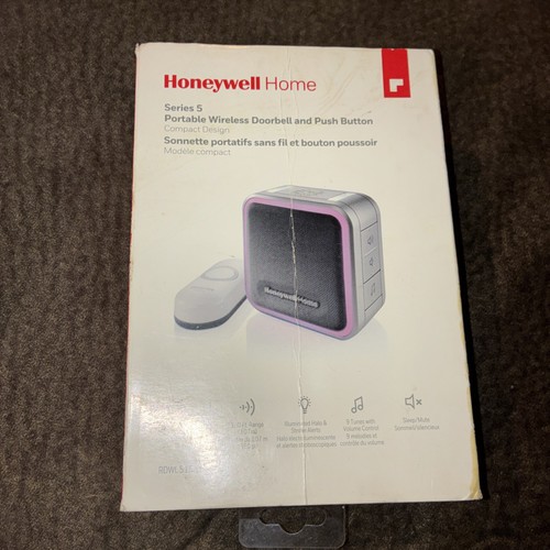 Honeywell Home Series 5 Portable Wireless Doorbell with Halo Light Push Button