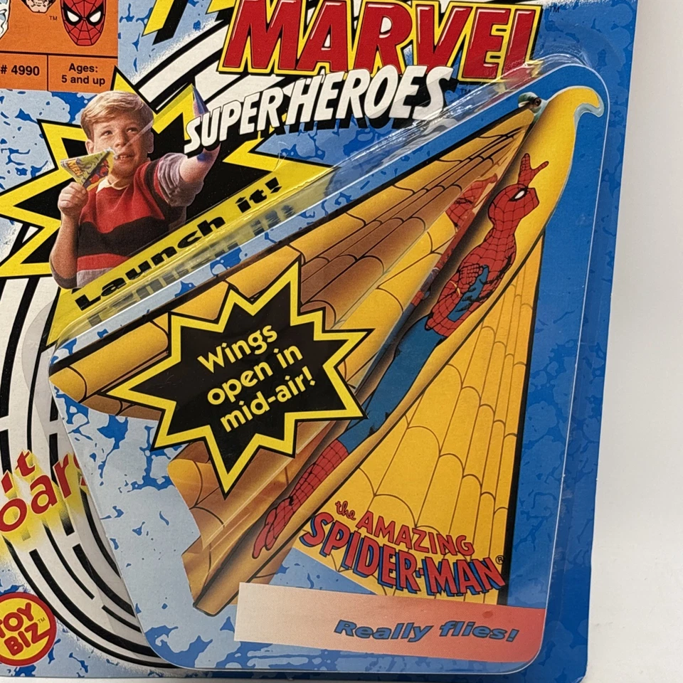 Vintage 1991 Spider-Man Flying Marvel Super Heroes In Original Package! - Image 4 of 4