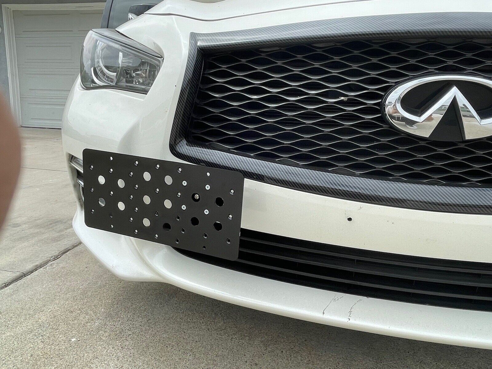 Bumper Tow Hook License Plate Mount Bracket Kit For INFINITI Q50 2014