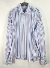 Ted Baker Button Up Shirt Mens L Striped Spread Collar French Cuff