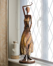 Large African Dancer Figure Metal Garden Home Decor Dancing Sculpture Ornament