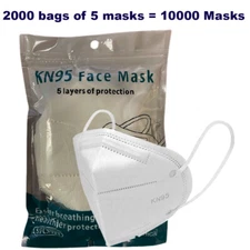 10000pcs KN95 Face Mask Disposable 5-Layer Wholesale Bulk Dust Protection Bulk