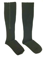 Unisex Zip Up Compression Socks Orthotics Support Black Closed Toe Sox Size S/M