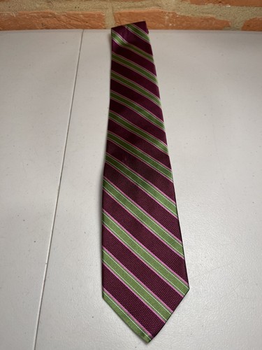 Brooks Brothers Makers And Merchants Men's Striped Purple Green Stain Resistant