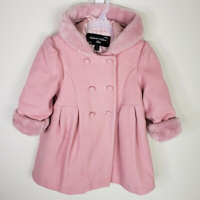 Stephanie Matthews Kids Girls Coat Pink 24 Months Wool Blend Hood | eBay UK