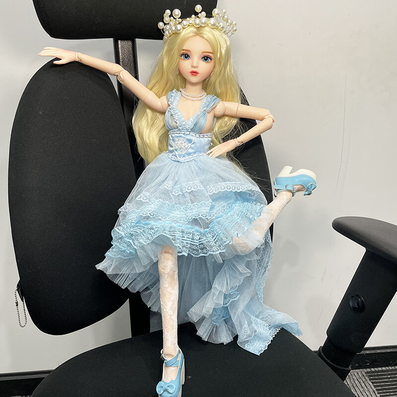 1/3 BJD Doll Movable Joints Girl Doll with Changeable Eyes Wig