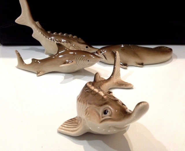 Fish porcelain collection figurines shark sturgeon catfish sterlet from Russia | eBay