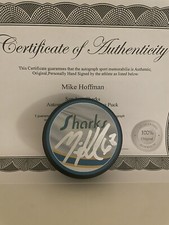 Mike Hoffman Autographed Signed San Jose Sharks Puck COA Reverse Retro Puck Case