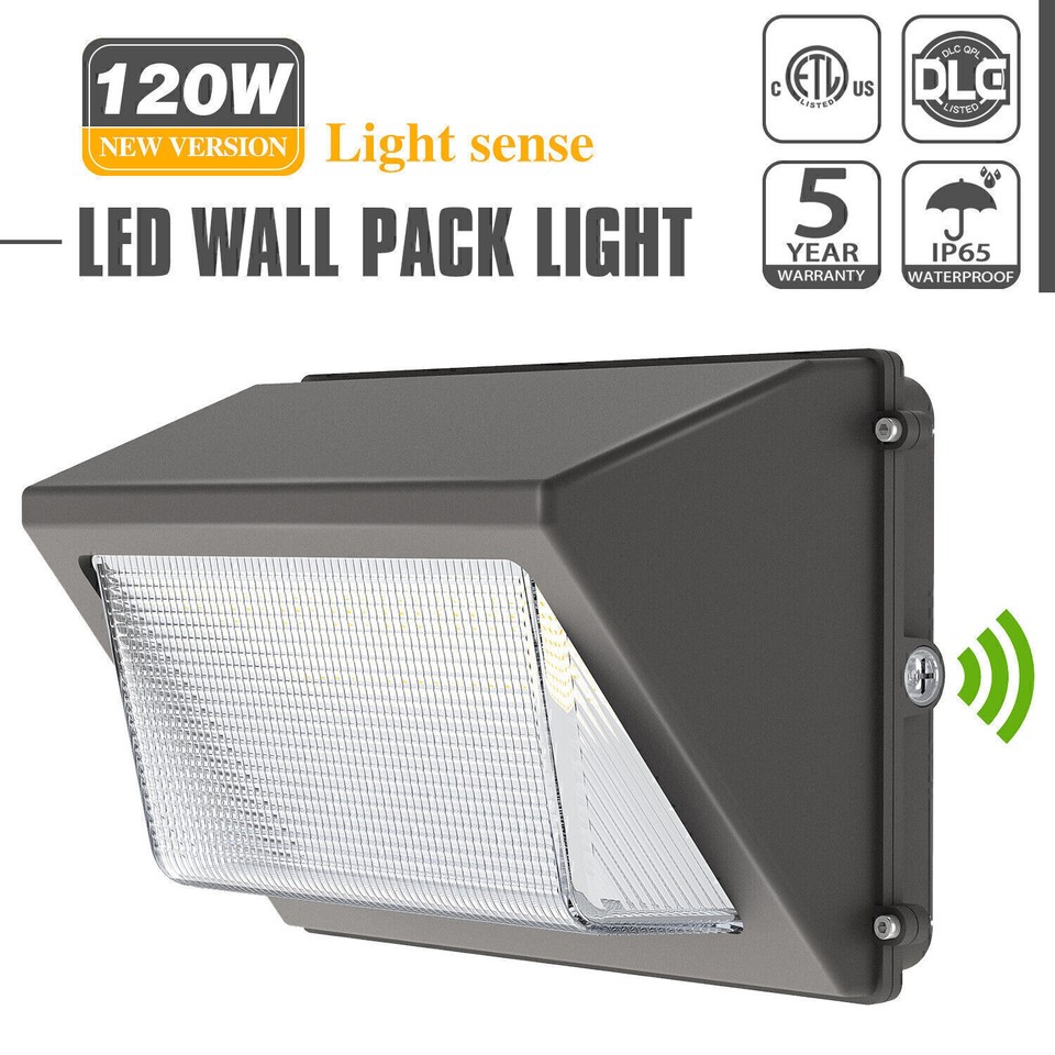 2Pack120W LED Wall Pack Light Dusk to Dawn Commercial Industrial