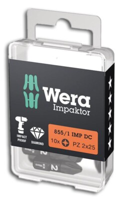 WERA Bit-Sortiment Bit-Box 10 Impaktor PZ Bitsatz 