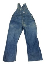 Big Smith Overalls 38 X 29.5 Blue Denim Button Fly Farmer Carpenter