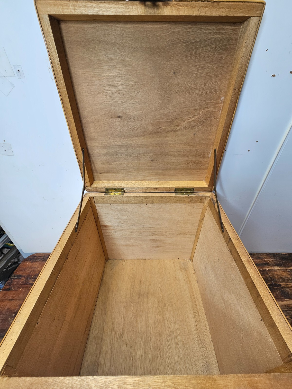 Vintage Wicker & Brass Chinoiserie Chest Trunk From Hong Kong 20"L x 20"W x 21"H