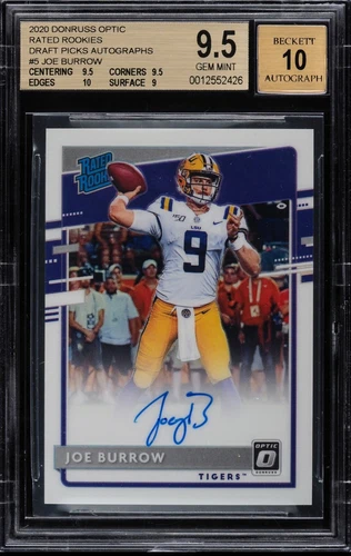 2020 DONRUSS OPTIC DP JOE BURROW ROOKIE CARD RC AUTO BGS 9.5 w/10 NONE HIGHER!