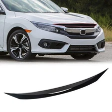 FOR HONDA CIVIC Si 2016-2021 GLOSS BLACK FRONT HOOD BUMPER UPPER TRIM NOSE COVER