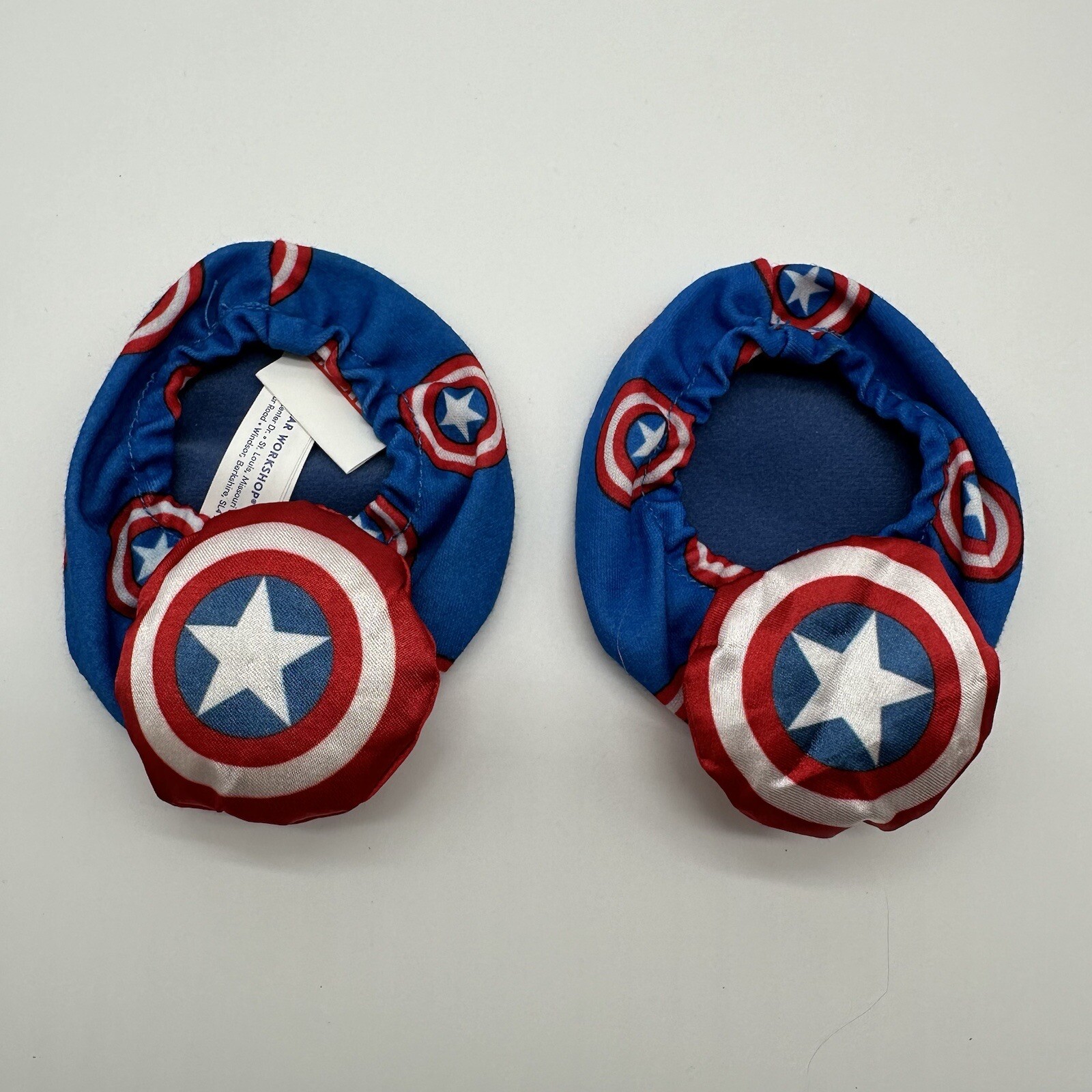 Build A Bear Marvel Captain America Slippers House Shoes Red White Blue Star-image